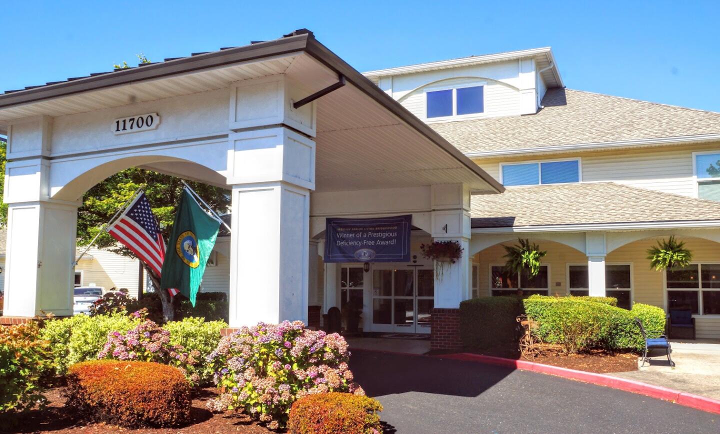 bridgewood assisted living exterior entrance