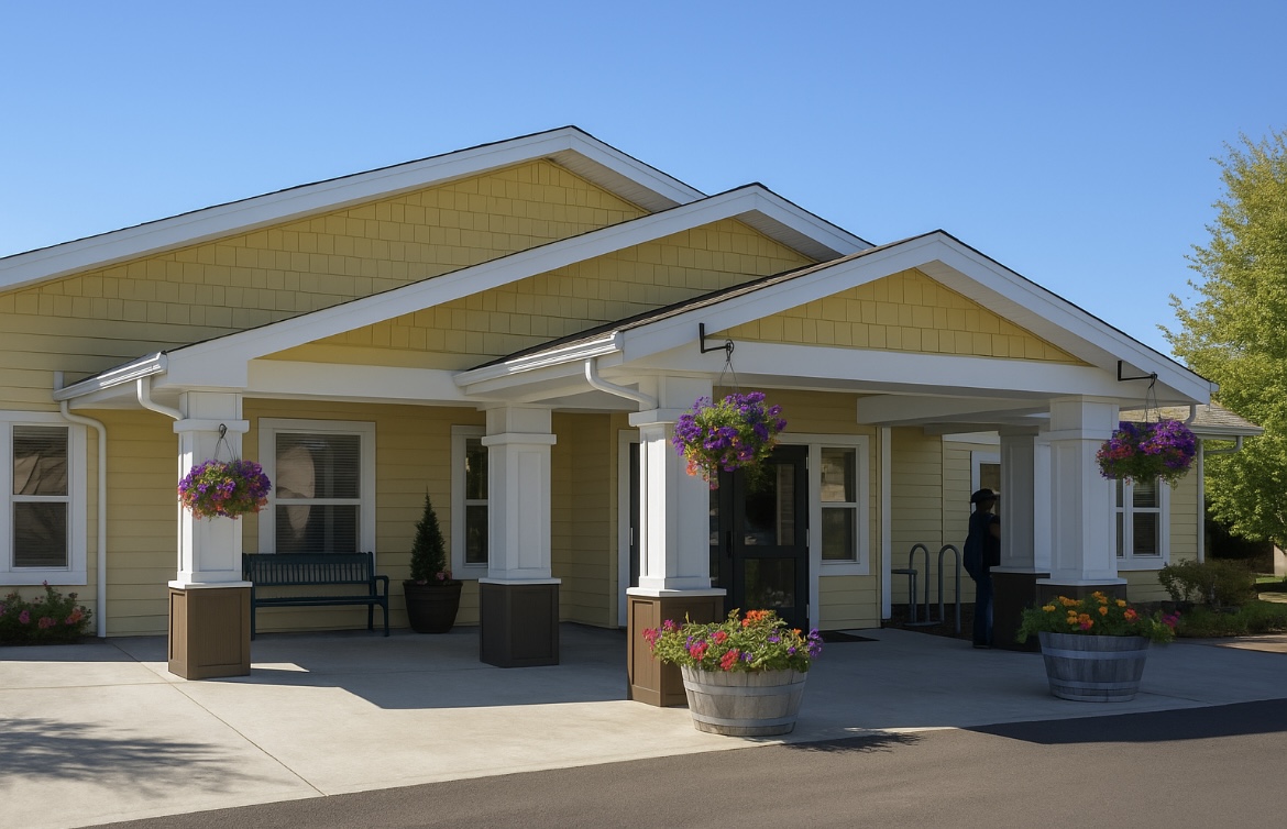 exterior shot of prairie house assisted living